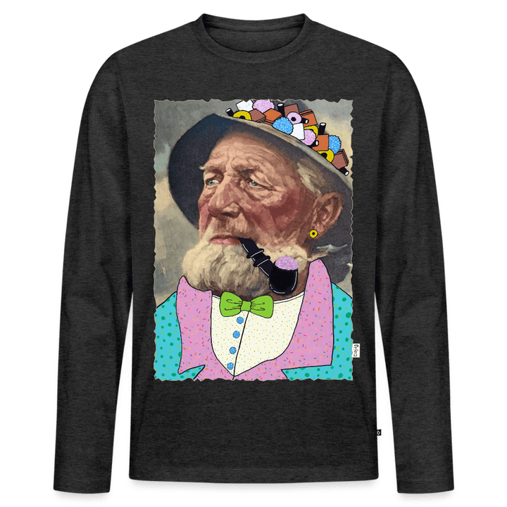 Krymmel Kaj - Herre Langærmet Trøje - Premium økologisk langærmet T-shirt til mænd - antracit meleret - Dajlig