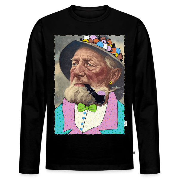 Krymmel Kaj - Herre Langærmet Trøje - Premium økologisk langærmet T-shirt til mænd - sort - Dajlig