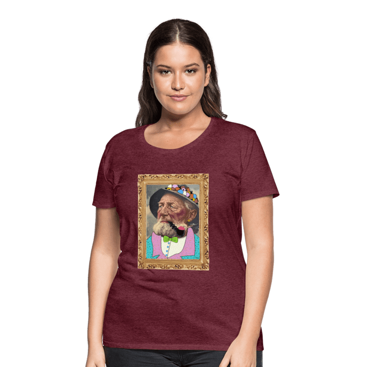 Krymmel Kaj - Premium Dame T-shirt - Dame premium T-shirt - bordeaux meleret - Dajlig.dk