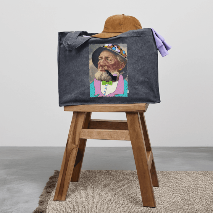 Krymmel Kaj - Stor kraftig mulepose i genbrugsstof - Stanley/Stella recycled shopping bag - dybblå - Dajlig