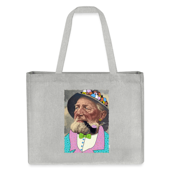 Krymmel Kaj - Stor kraftig mulepose i genbrugsstof - Stanley/Stella recycled shopping bag - grå meleret - Dajlig