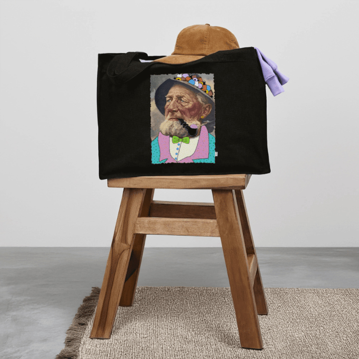 Krymmel Kaj - Stor kraftig mulepose i genbrugsstof - Stanley/Stella recycled shopping bag - sort - Dajlig