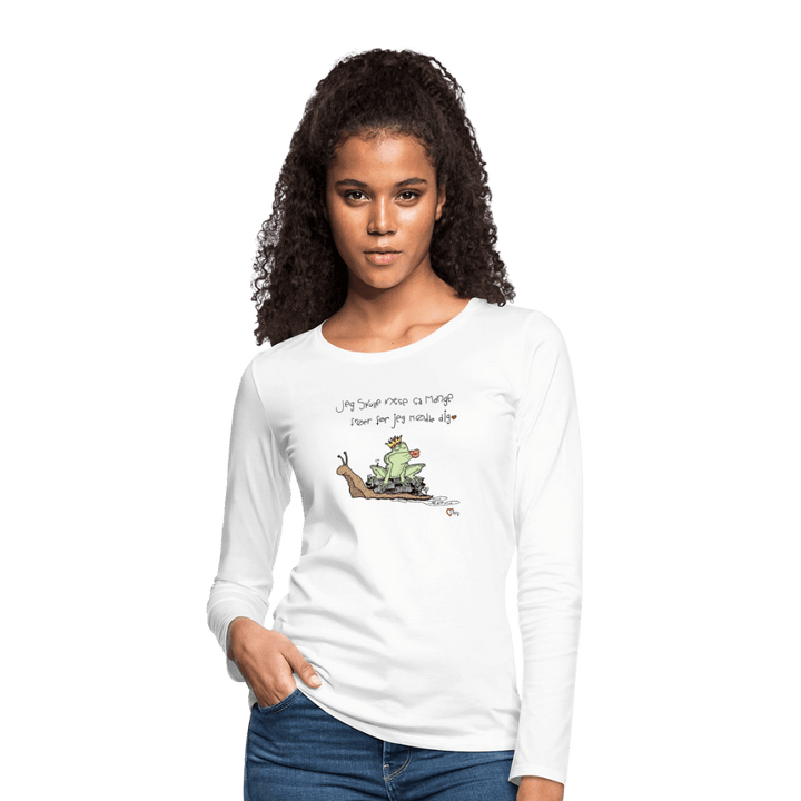 Kysse Frø Snegl - Dame Langærmet Trøje - Dame premium T-shirt med lange ærmer - hvid - Dajlig