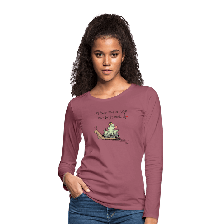 Kysse Frø Snegl - Dame Langærmet Trøje - Dame premium T-shirt med lange ærmer - rødviolet - Dajlig