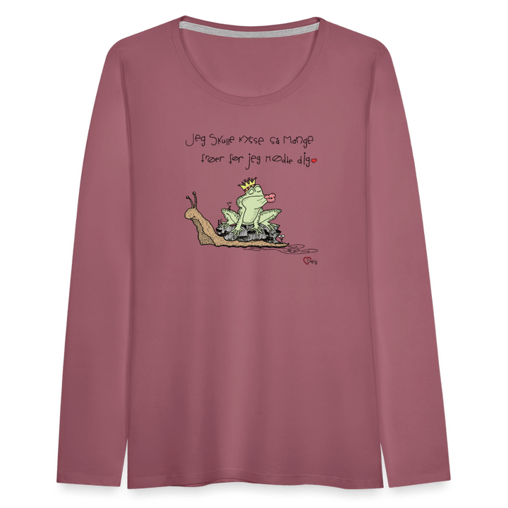 Kysse Frø Snegl - Dame Langærmet Trøje - Dame premium T-shirt med lange ærmer - rødviolet - Dajlig