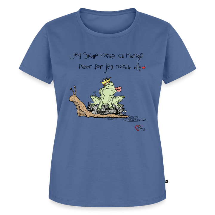 Kysse Frø Snegl - Eksklusiv Dame T-shirt - Dame premium T-shirt - dueblå - Dajlig