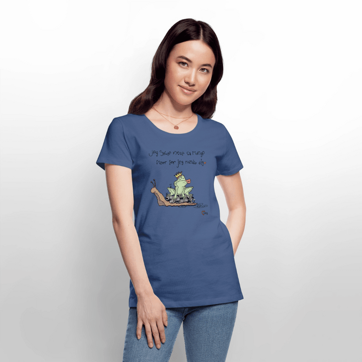 Kysse Frø Snegl - Eksklusiv Dame T-shirt - Dame premium T-shirt - dueblå - Dajlig
