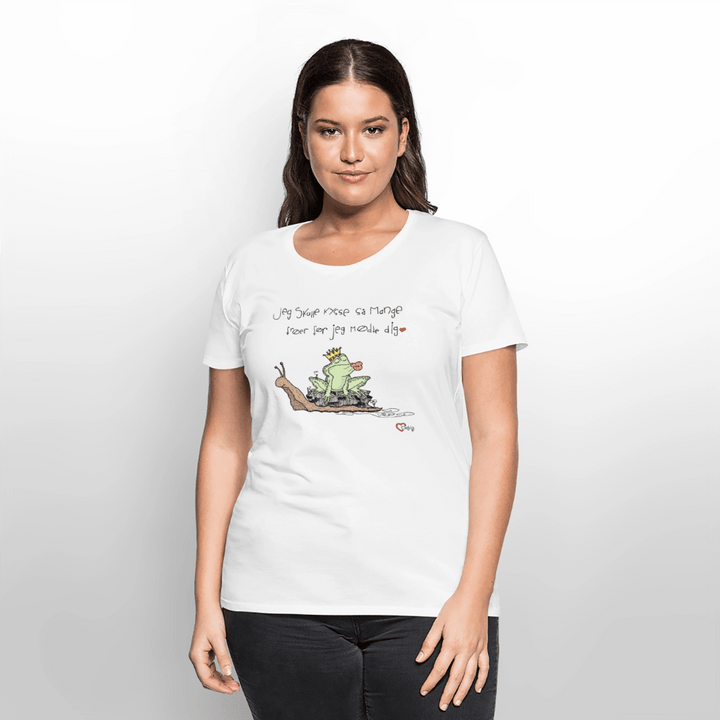 Kysse Frø Snegl - Eksklusiv Dame T-shirt - Dame premium T-shirt - hvid - Dajlig