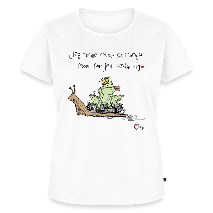 Kysse Frø Snegl - Eksklusiv Dame T-shirt - Dame premium T-shirt - hvid - Dajlig