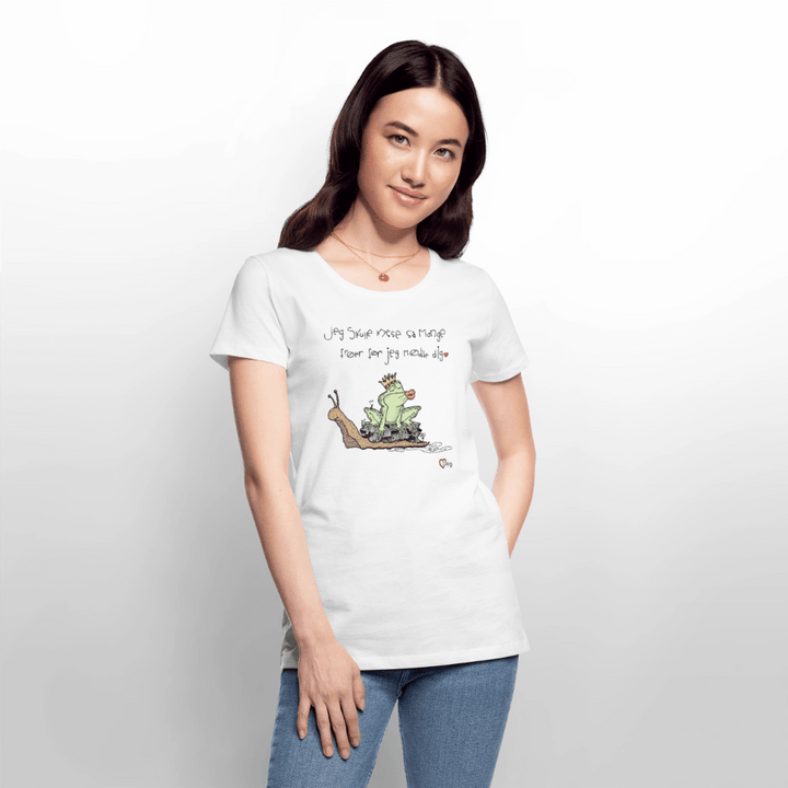 Kysse Frø Snegl - Eksklusiv Dame T-shirt - Dame premium T-shirt - hvid - Dajlig