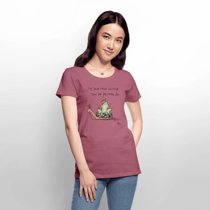Kysse Frø Snegl - Eksklusiv Dame T-shirt - Dame premium T-shirt - mauve - Dajlig