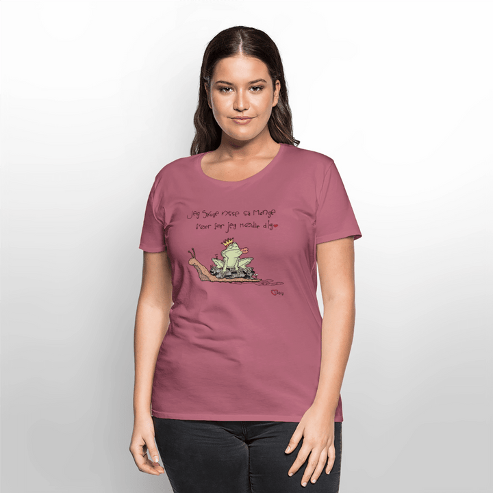 Kysse Frø Snegl - Eksklusiv Dame T-shirt - Dame premium T-shirt - mauve - Dajlig