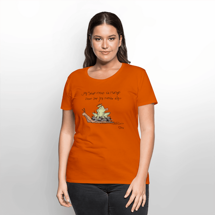 Kysse Frø Snegl - Eksklusiv Dame T-shirt - Dame premium T-shirt - orange - Dajlig