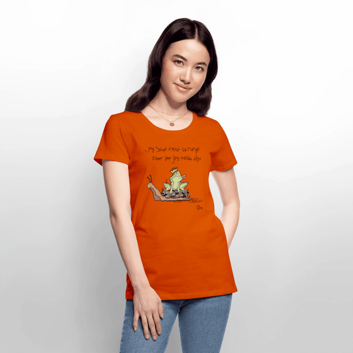 Kysse Frø Snegl - Eksklusiv Dame T-shirt - Dame premium T-shirt - orange - Dajlig