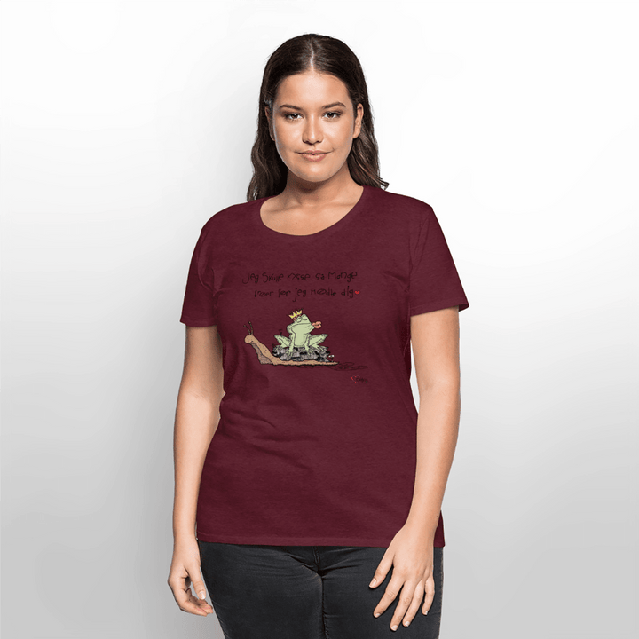 Kysse Frø Snegl - Eksklusiv Dame T-shirt - Dame premium T-shirt - vinrød - Dajlig