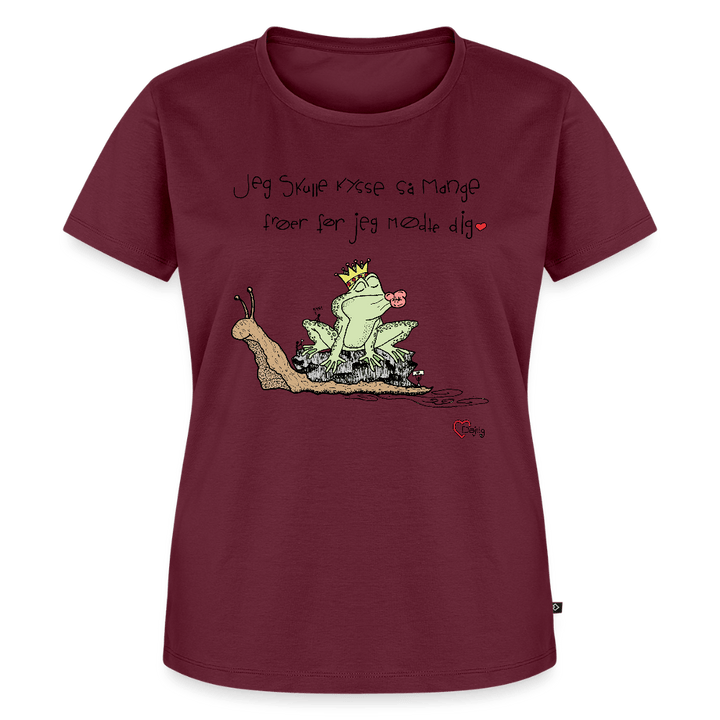 Kysse Frø Snegl - Eksklusiv Dame T-shirt - Dame premium T-shirt - vinrød - Dajlig