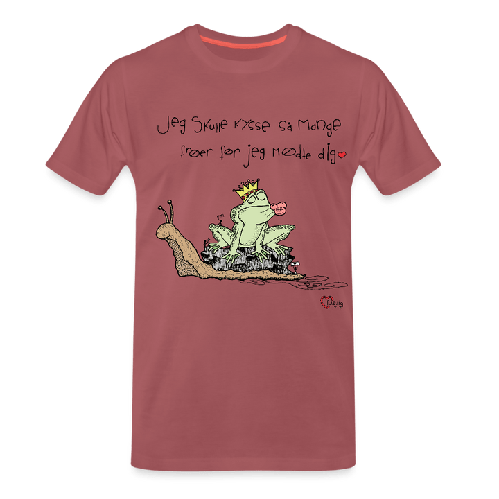 Kysse Frø Snegl - Eksklusiv Herre T-shirt - Herre premium T-shirt - forvasket bordeaux - Dajlig