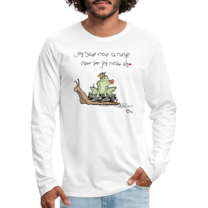 Kysse Frø Snegl - Herre Langærmet Trøje - Premium langærmet Herre - T-shirt - hvid - Dajlig