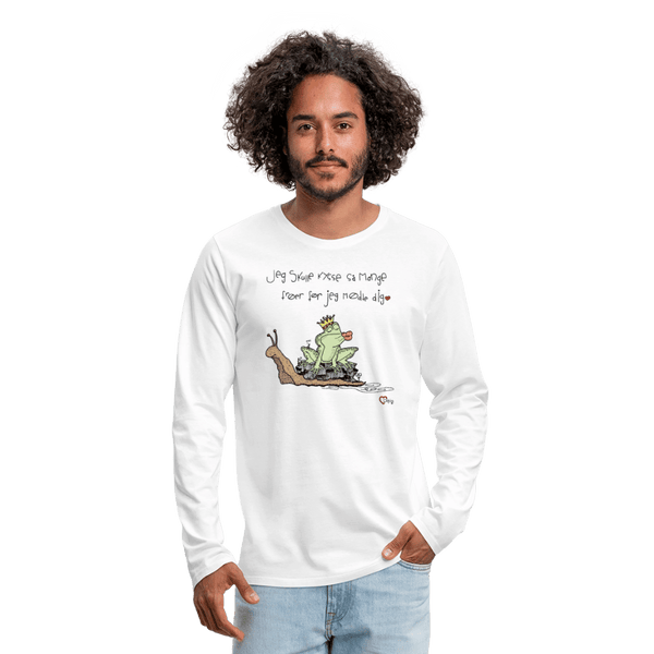 Kysse Frø Snegl - Herre Langærmet Trøje - Premium langærmet Herre - T-shirt - hvid - Dajlig