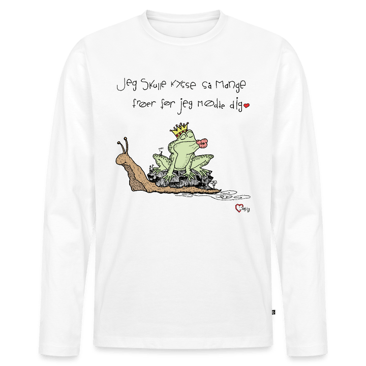 Kysse Frø Snegl - Herre Langærmet Trøje - Premium langærmet Herre - T-shirt - hvid - Dajlig