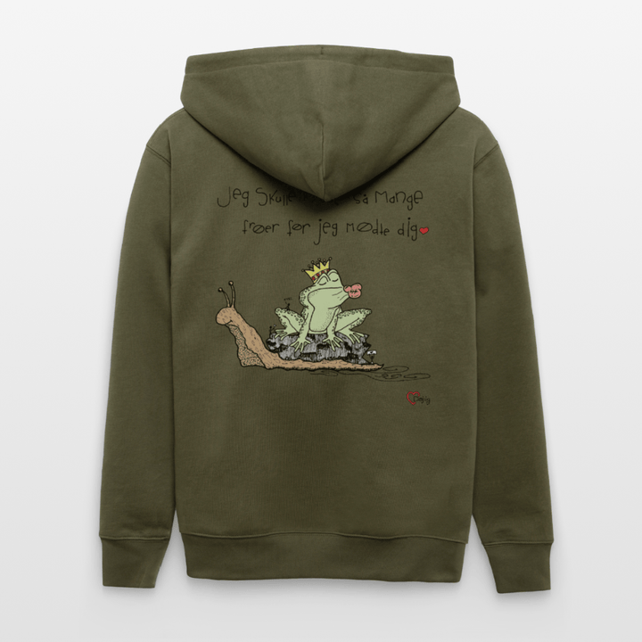 Kysse Frø Snegl - Kraftig Unisex Hættetrøje m. lynlås - Stanley/Stella økologisk unisex - hættejakke CULTIVATOR - khaki - Dajlig