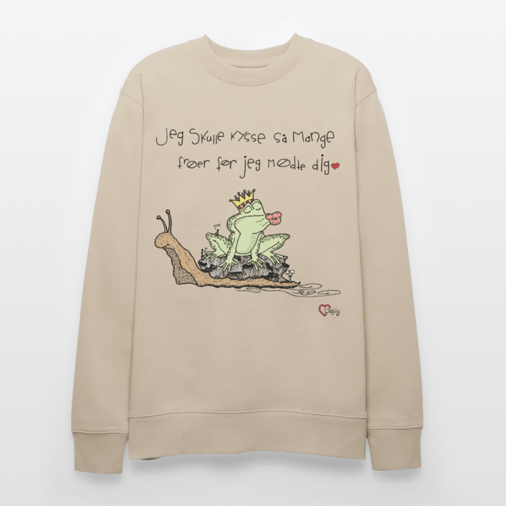 Kysse Frø Snegl - Kraftig Unisex Sweatshirt - Stanley/Stella økologisk unisex - sweatshirt CHANGER - beige - Dajlig