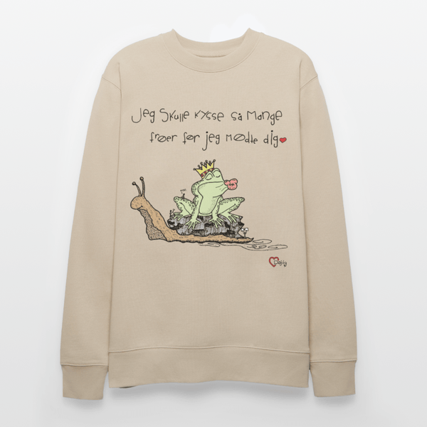 Kysse Frø Snegl - Kraftig Unisex Sweatshirt - Stanley/Stella økologisk unisex - sweatshirt CHANGER - beige - Dajlig.dk