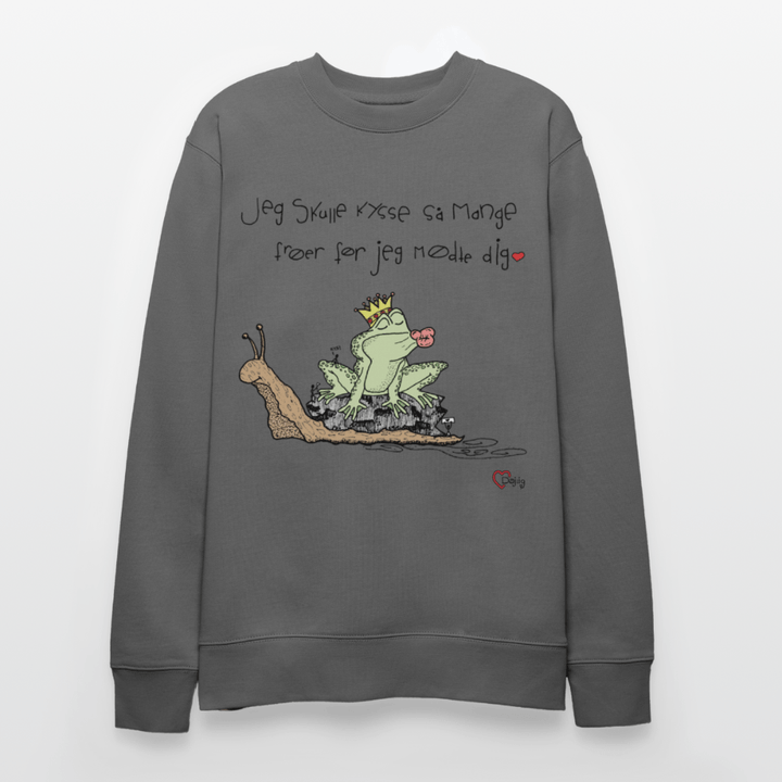 Kysse Frø Snegl - Kraftig Unisex Sweatshirt - Stanley/Stella økologisk unisex - sweatshirt CHANGER - charcoal - Dajlig