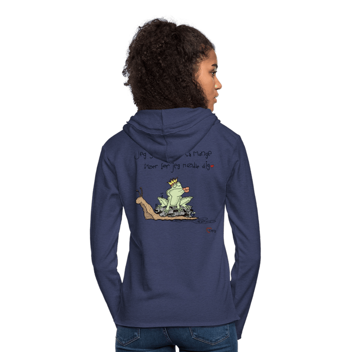Kysse Frø Snegl - Let Unisex hættetrøje - Let sweatshirt med hætte, unisex - grå meleret - Dajlig