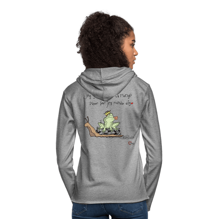 Kysse Frø Snegl - Let Unisex hættetrøje - Let sweatshirt med hætte, unisex - grå meleret - Dajlig