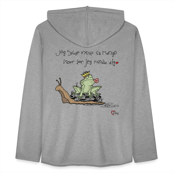 Kysse Frø Snegl - Let Unisex hættetrøje - Let sweatshirt med hætte, unisex - grå meleret - Dajlig