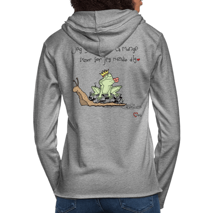 Kysse Frø Snegl - Let Unisex hættetrøje - Let sweatshirt med hætte, unisex - grå meleret - Dajlig