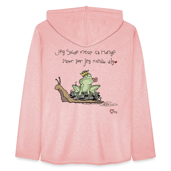 Kysse Frø Snegl - Let Unisex hættetrøje - Let sweatshirt med hætte, unisex - marineblå meleret - Dajlig