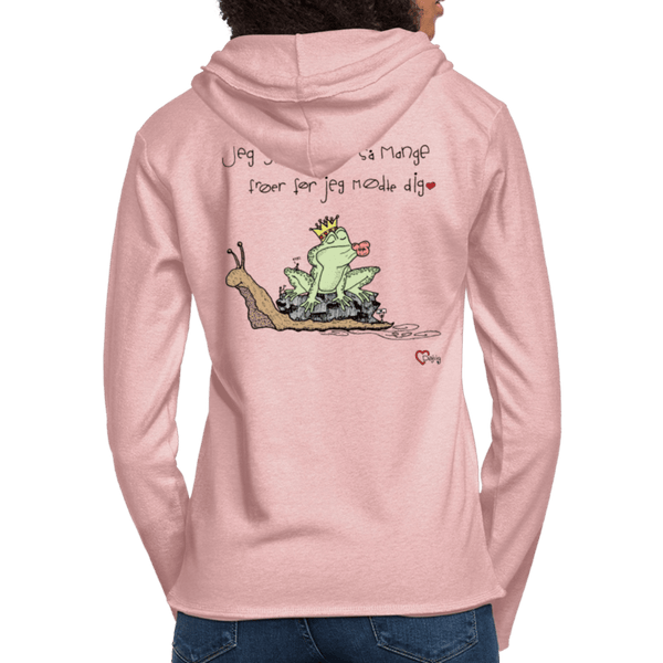 Kysse Frø Snegl - Let Unisex hættetrøje - Let sweatshirt med hætte, unisex - rosa - creme meleret - Dajlig