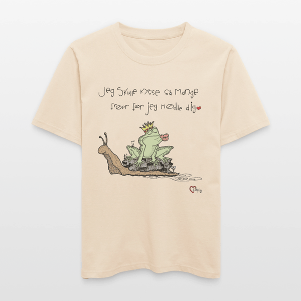 Kysse Frø Snegl - Unisex T-shirt - Stanley/Stella Relaxed Fit økologisk unisex - T-shirt Sparker - råhvid - Dajlig