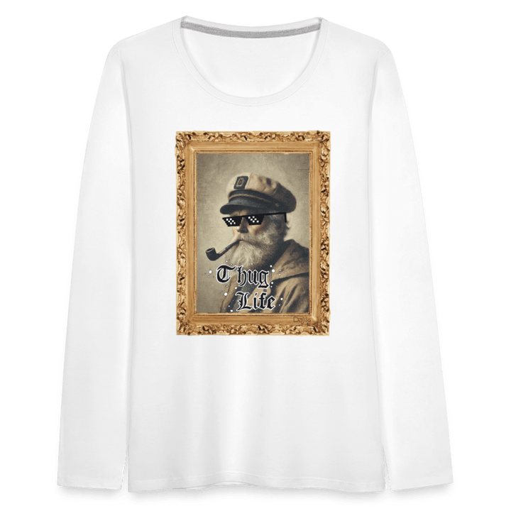 Leif Lurendrejer - Dame Langærmet Trøje - Dame premium T-shirt med lange ærmer - hvid - Dajlig.dk