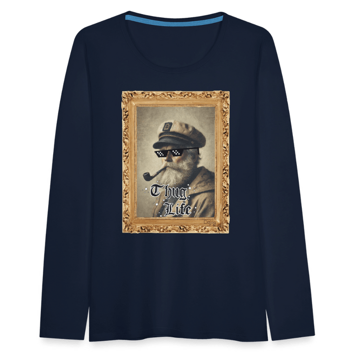 Leif Lurendrejer - Dame Langærmet Trøje - Dame premium T-shirt med lange ærmer - marineblå - Dajlig.dk