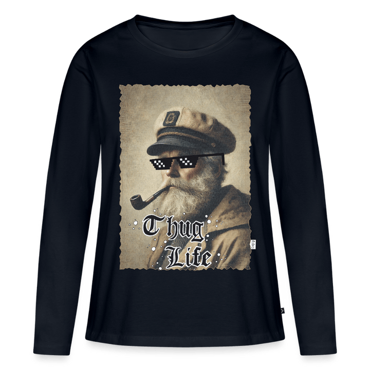 Leif Lurendrejer - Dame Langærmet Trøje - Dame premium T-shirt med lange ærmer - navy - Dajlig