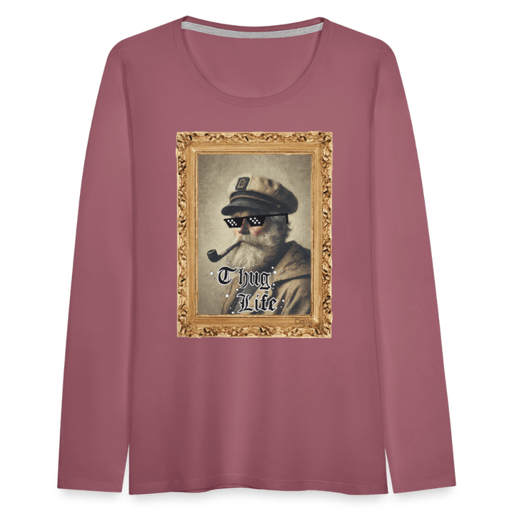 Leif Lurendrejer - Dame Langærmet Trøje - Dame premium T-shirt med lange ærmer - rødviolet - Dajlig.dk