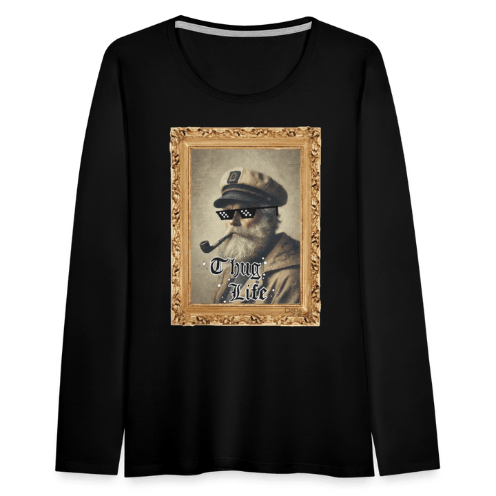 Leif Lurendrejer - Dame Langærmet Trøje - Dame premium T-shirt med lange ærmer - sort - Dajlig.dk