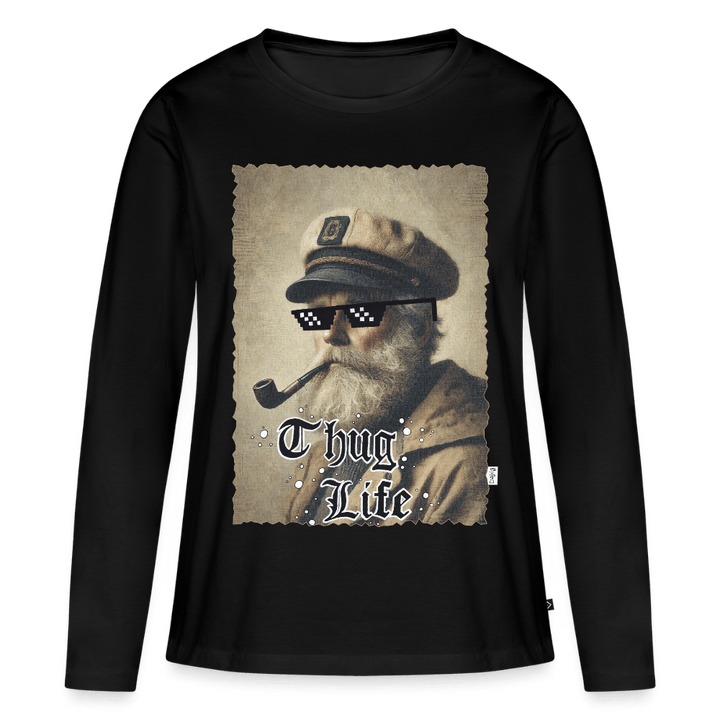 Leif Lurendrejer - Dame Langærmet Trøje - Dame premium T-shirt med lange ærmer - sort - Dajlig