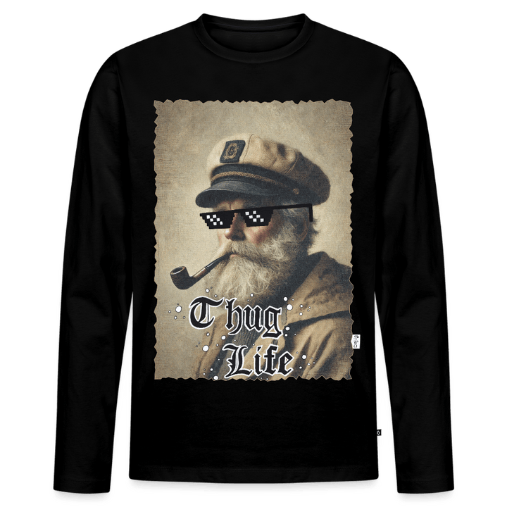 Leif Lurendrejer - Herre Langærmet Trøje - Premium økologisk langærmet T-shirt til mænd - sort - Dajlig