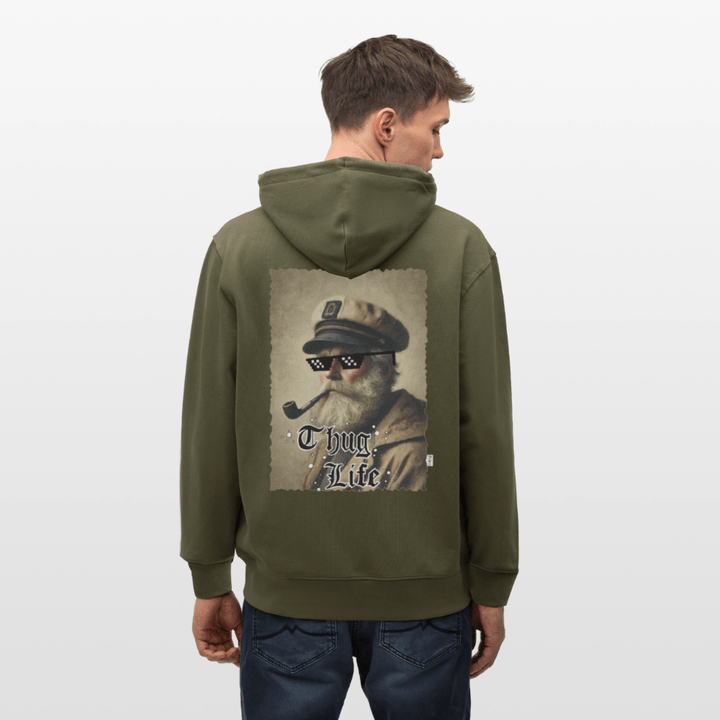 Leif Lurendrejer - Kraftig Unisex Hættetrøje m. lynlås - Stanley/Stella økologisk unisex - hættejakke CULTIVATOR - khaki - Dajlig