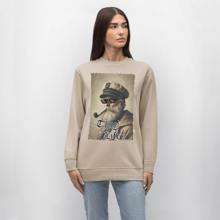 Leif Lurendrejer - Kraftig Unisex Sweatshirt - Stanley/Stella økologisk unisex - sweatshirt CHANGER - beige - Dajlig