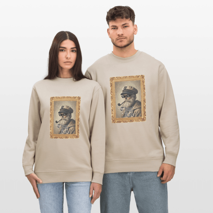 Leif Lurendrejer - Kraftig Unisex Sweatshirt - Stanley/Stella økologisk unisex - sweatshirt CHANGER - beige - Dajlig