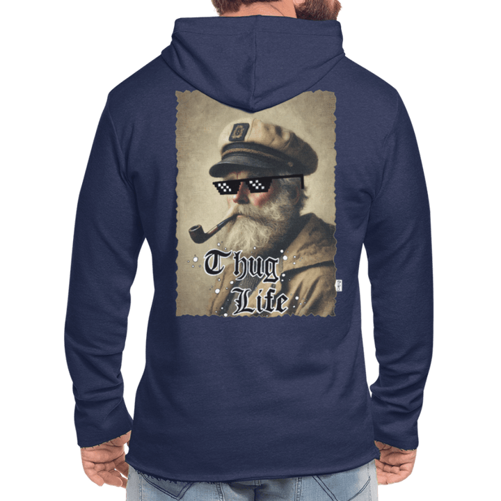 Leif Lurendrejer - Let Unisex Hættetrøje - Let sweatshirt med hætte, unisex - marineblå meleret - Dajlig