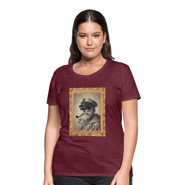 Leif Lurendrejer - Premium Dame T-shirt - Dame premium T-shirt - bordeaux meleret - Dajlig.dk