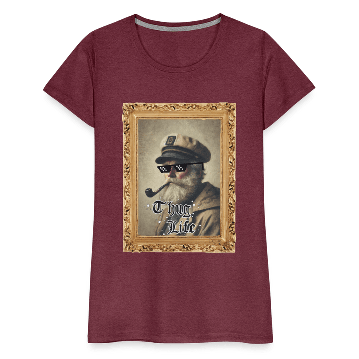 Leif Lurendrejer - Premium Dame T-shirt - Dame premium T-shirt - bordeaux meleret - Dajlig.dk