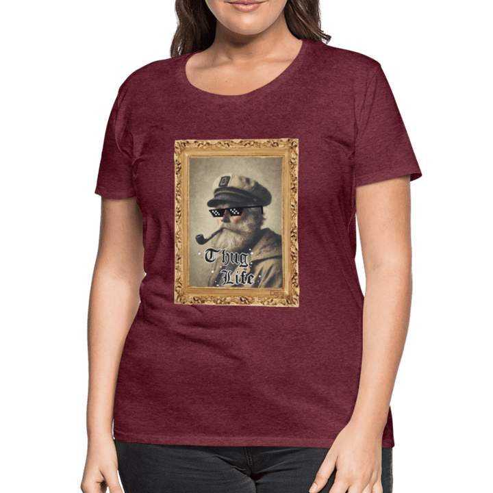 Leif Lurendrejer - Premium Dame T-shirt - Dame premium T-shirt - bordeaux meleret - Dajlig.dk