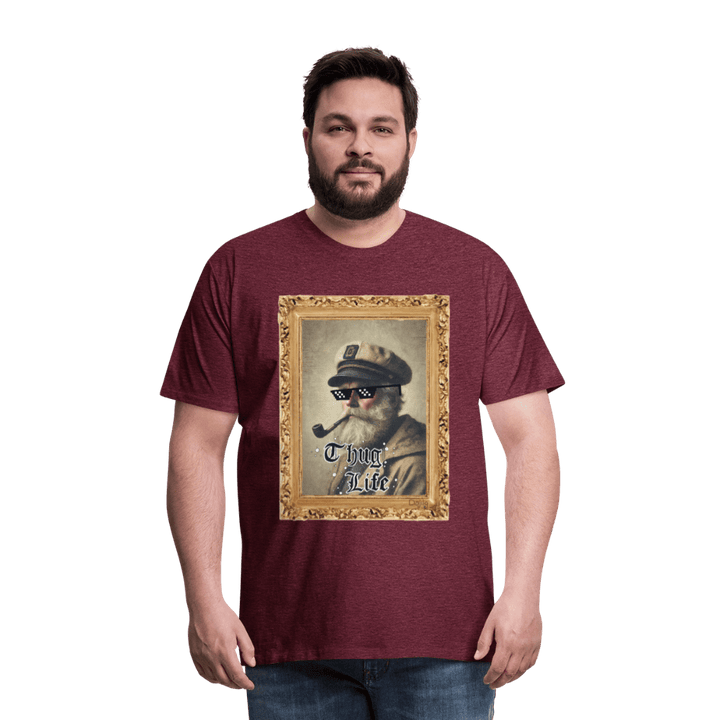 Leif Lurendrejer - Premium Herre T-shirt - Herre premium T-shirt - bordeaux meleret - Dajlig.dk